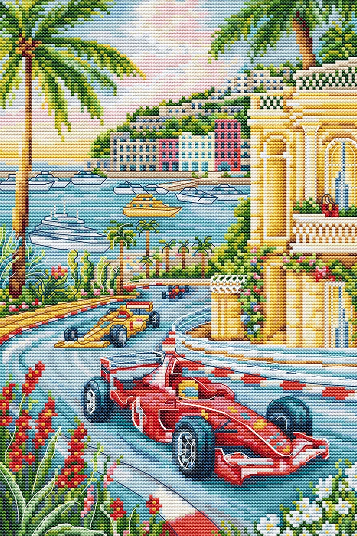 F1 Grand Prix Postcard Collection Cross Stitch Kit ~ Luca S
