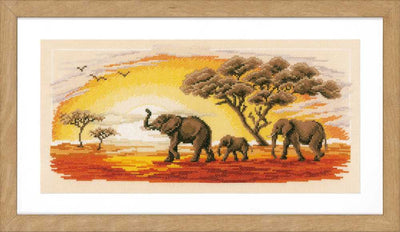 Elephants Cross Stitch Kit by Vervaco