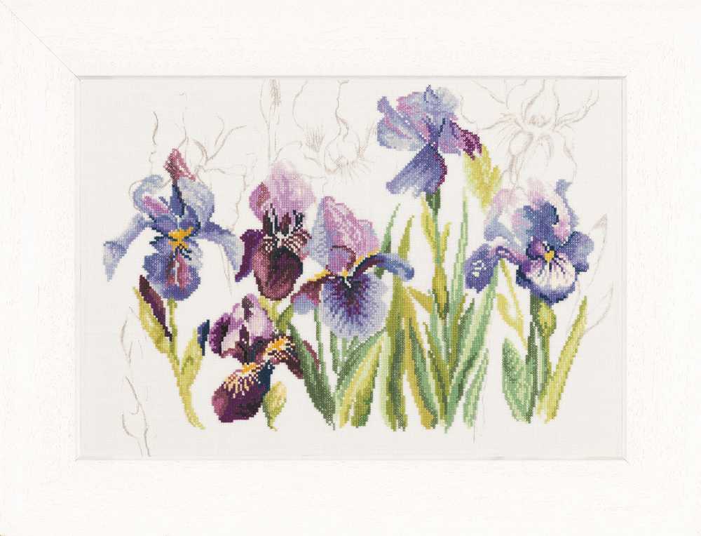 Irises (Linen) Counted Cross Stitch Kit Lanarte