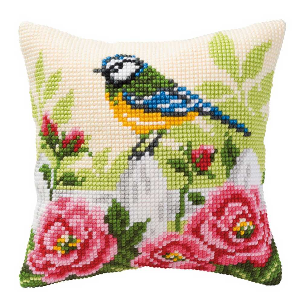 Blue Tit Cushion Front Cross Stitch Kit Vervaco