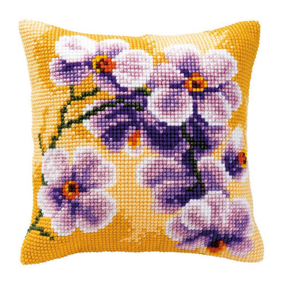 Orchid Cushion Front Cross Stitch Kit Vervaco