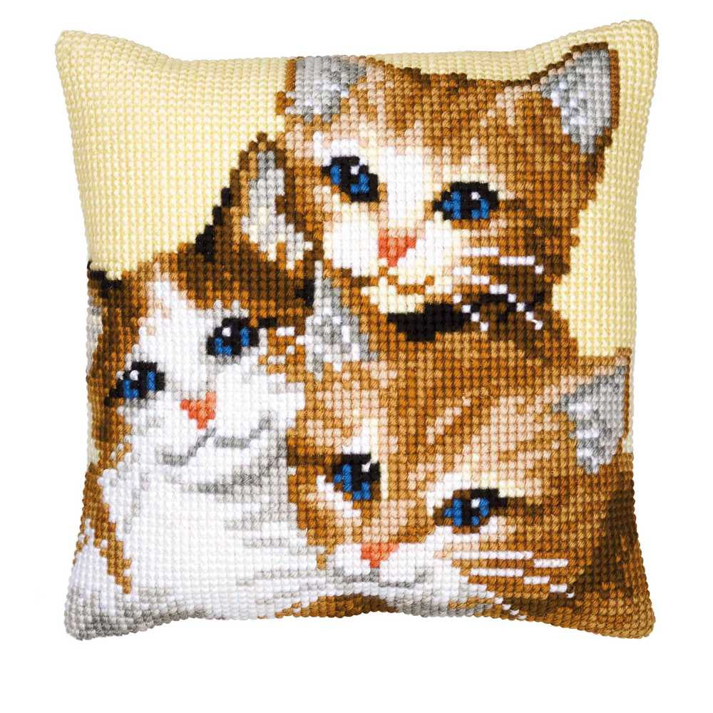 Kittens Cushion Front Cross Stitch Kit Vervaco