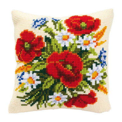 Flowers Cushion Front Cross Stitch Kit Vervaco