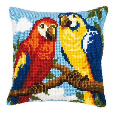 Parrots Cushion Front Cross Stitch Kit Vervaco