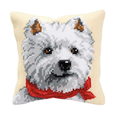 West Highland Terrier Cushion Front Cross Stitch Kit Vervaco