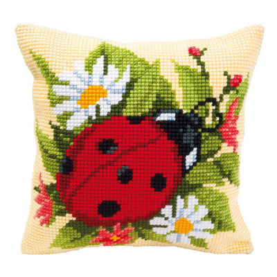 Ladybird Cushion Front Cross Stitch Kit Vervaco