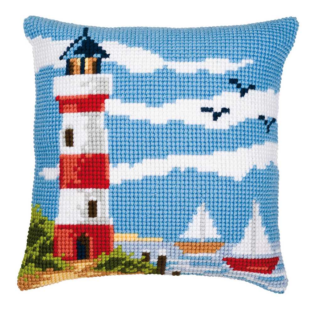 Lighthouse Scene Cushion Front Cross Stitch Kit Vervaco