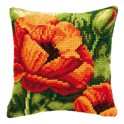 Poppies Cushion Front Cross Stitch Kit Vervaco