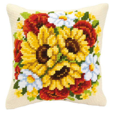 Floral Posy Cushion Front Cross Stitch Kit Vervaco