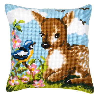 Deer And Bird Cushion Front Cross Stitch Kit Vervaco