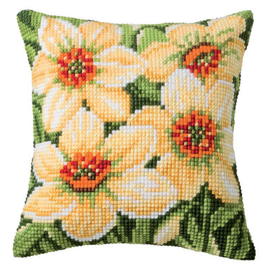 Daffodils Cushion Front Cross Stitch Kit Vervaco