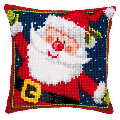 Father Christmas Cushion Front Cross Stitch Kit Vervaco