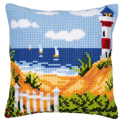 Lighthouse Cushion Front Cross Stitch Kit Vervaco