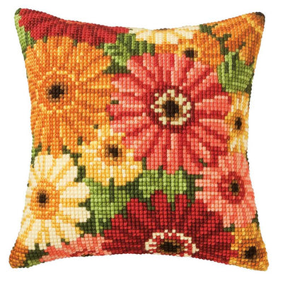 Gerbera Cushion Front Cross Stitch Kit Vervaco