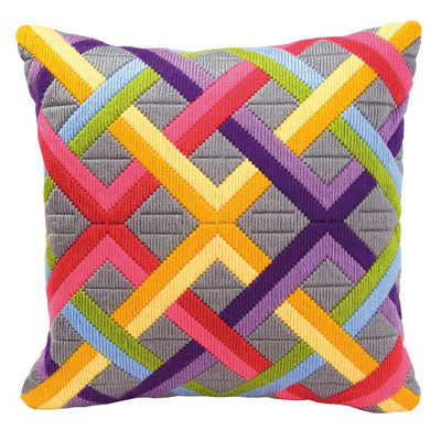 Bold Geometric Style Long Stitch Cushion Kit PN-0010865 Vervaco