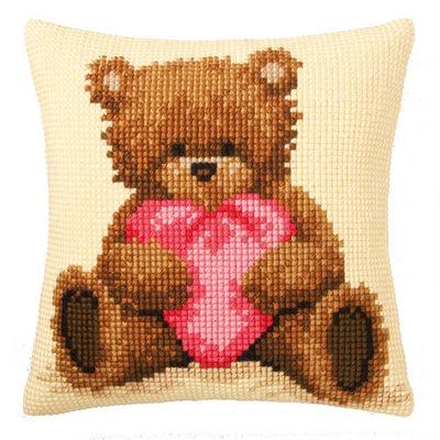 Popcorn with Heart Cushion Front Cross Stitch Kit Vervaco