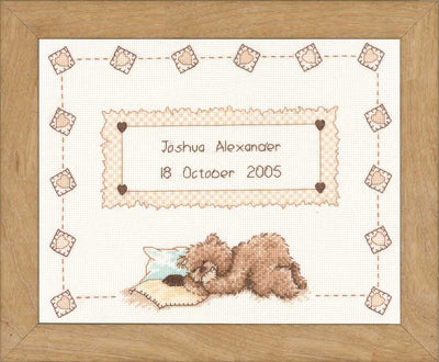 Vervaco Cross Stitch Kit - Popcorn Sleeps Birth Sampler