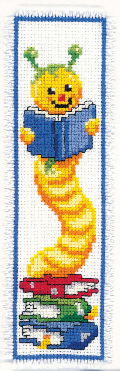 Bookmark Bookworm Cross Stitch Kit Vervaco