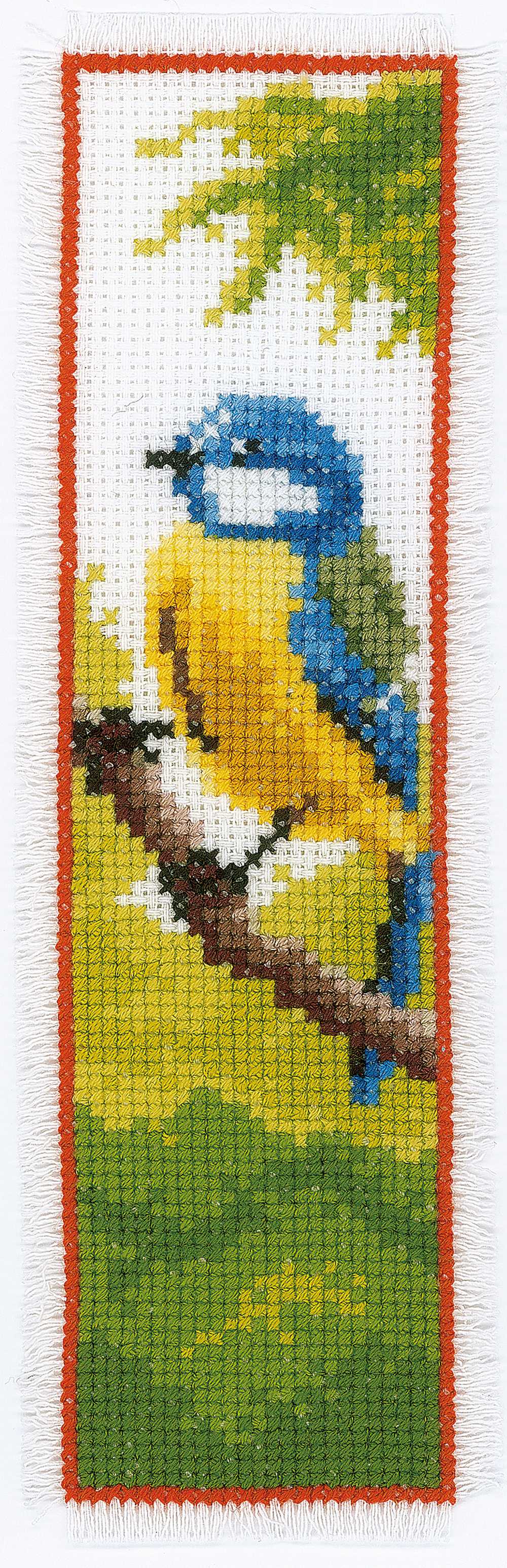 Bookmark Blue Tit Cross Stitch Kit Vervaco