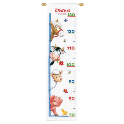 Vervaco Cross Stitch Kit - Farm Animals Height Chart