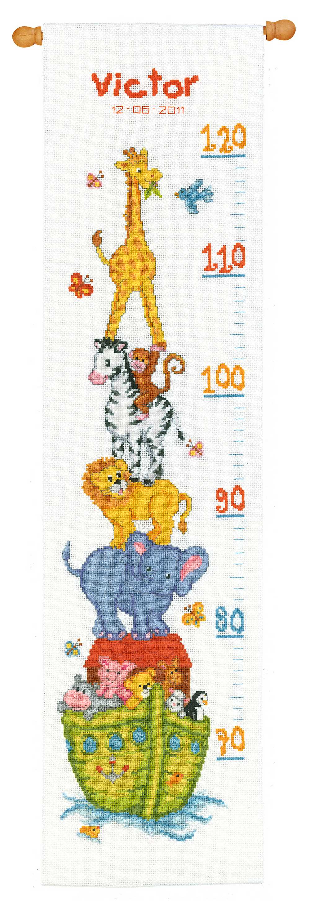 Height Chart Noah's Ark Cross Stitch Kit Vervaco