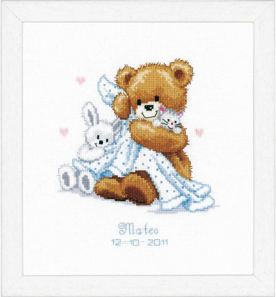 Birth Sampler Teddy&blanket Cross Stitch Kit Vervaco