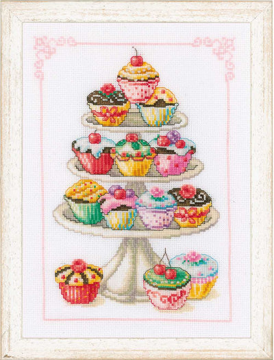 Cupcake Anyone? Cross Stitch Kit Vervaco