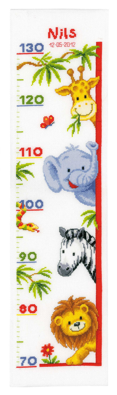 Height Chart Zoo Animals Cross Stitch Kit Vervaco