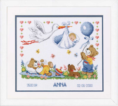 Birth Sampler New Arrival Cross Stitch Kit Vervaco
