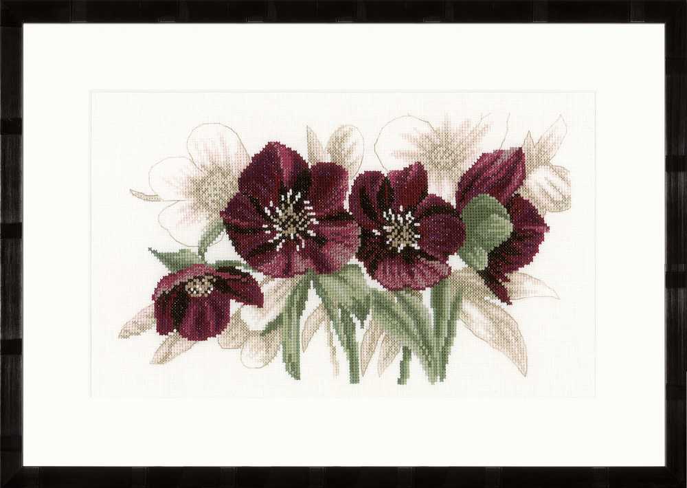 Lanarte Cross Stitch Kit - Hellebores (27ct)