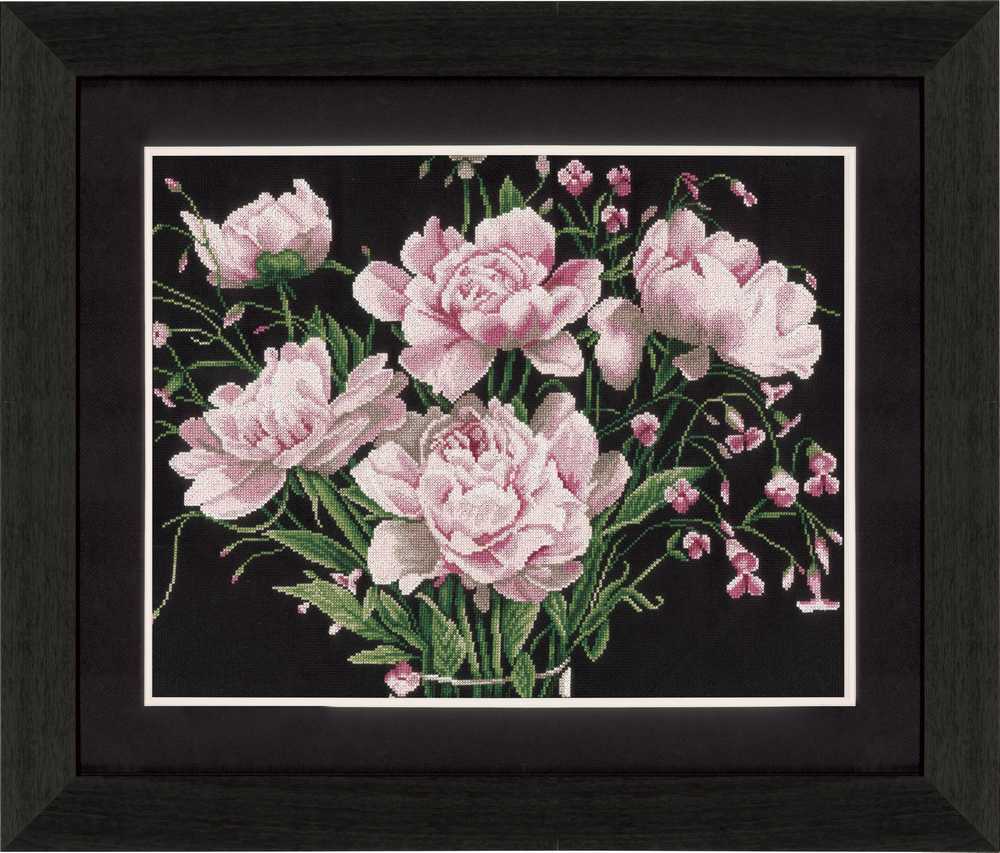 Pink Roses (Aida,W) Counted Cross Stitch Kit Lanarte