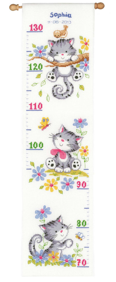 Height Chart Kitten Cross Stitch Kit Vervaco