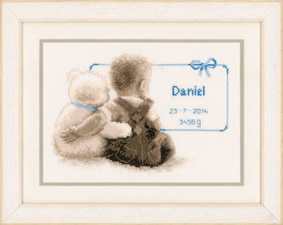 Cuddle Teddy Birth Sampler Cross Stitch Vervaco