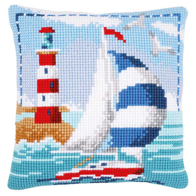 Lighthouse Cushion Front Cross Stitch Kit Vervaco