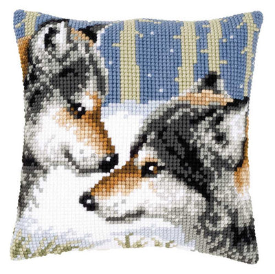 Wolves Cushion Front Cross Stitch Kit by Vervaco