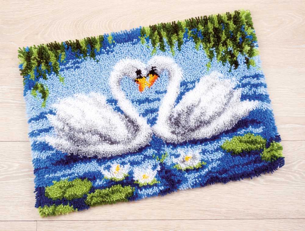 Rug: Swans Latch Hook Kit Vervaco