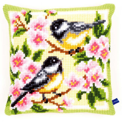 Birds and Blossoms Cushion Front Cross Stitch Kit Vervaco