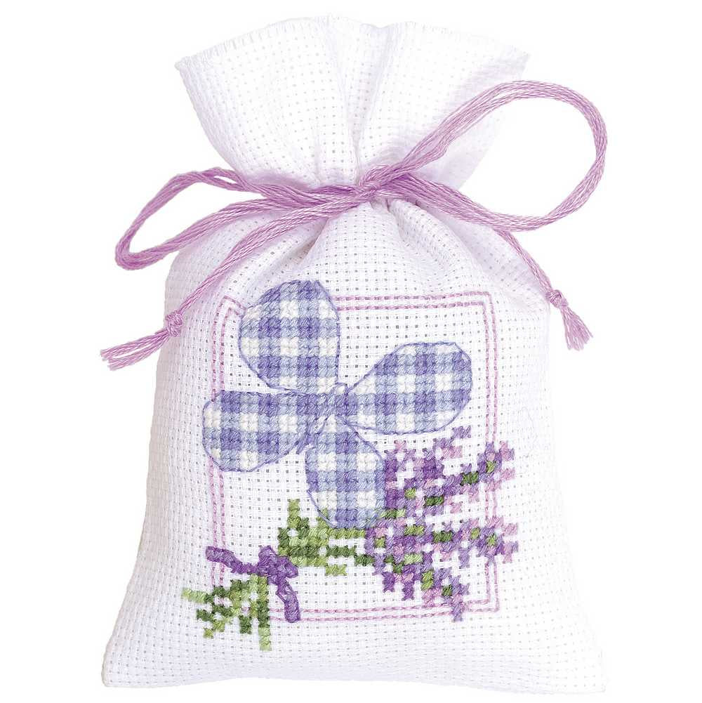 Cross Stitch Kit: Pot-Pourri Bag: Lavender Butterfly Vervaco