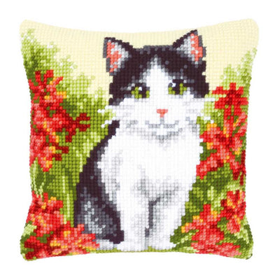 Cat Cushion Front Cross Stitch Kit Vervaco