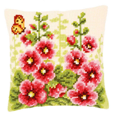 Delphiniums Cushion Front Cross Stitch Kit Vervaco