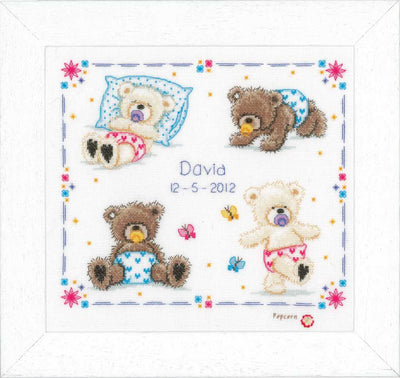 Vervaco Cross Stitch Kit - First Steps Birth Sampler