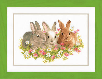 Three Rabbits Cross Stitch Kit Vervaco