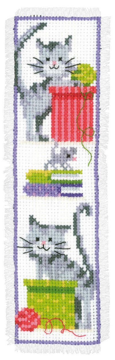 Vervaco Cross Stitch Bookmark Kit - Cats 1