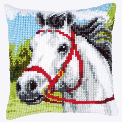White Horse Cushion Front Cross Stitch Kit Vervaco
