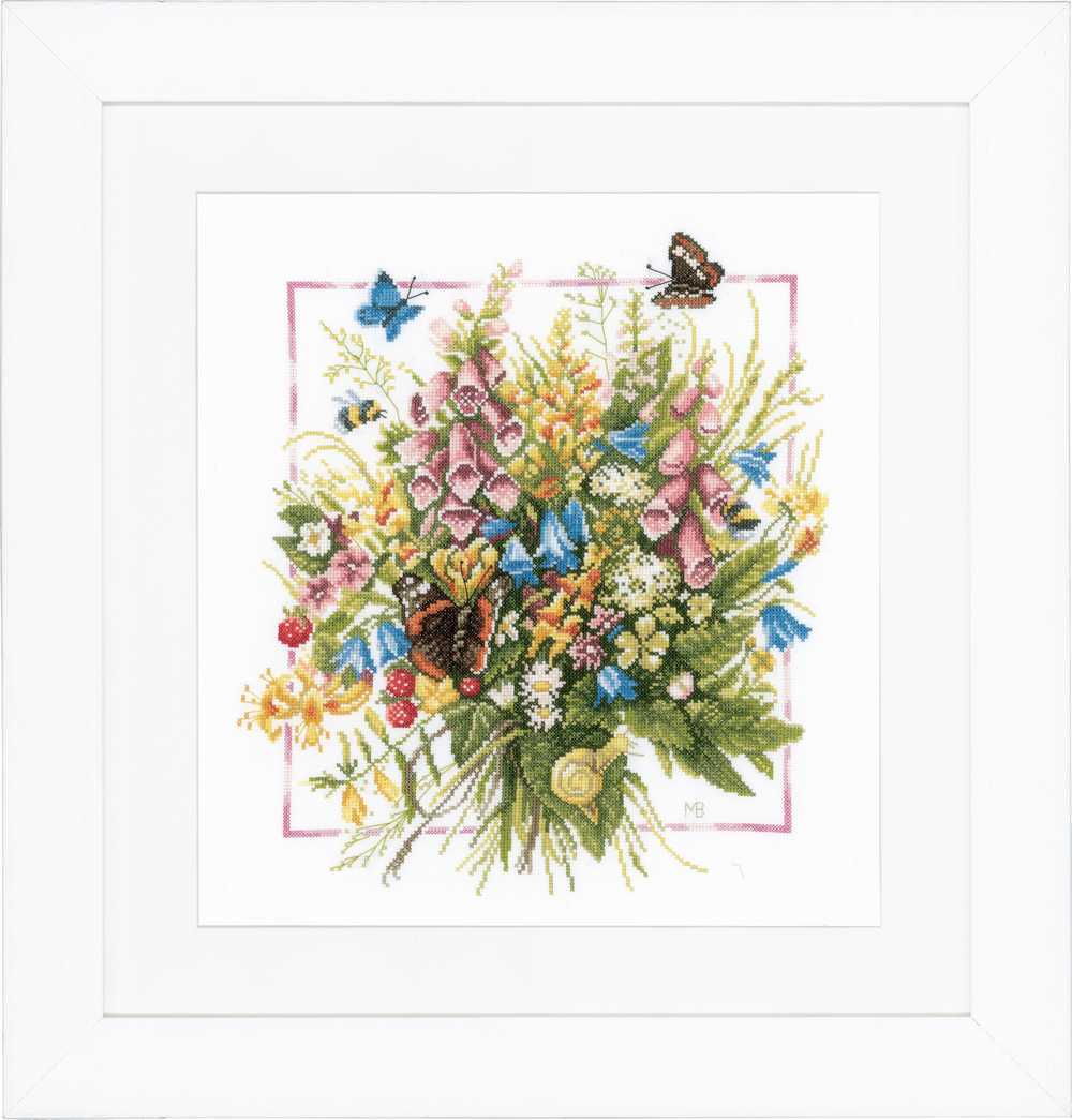 Summer Bouquet (Aida,W) Counted Cross Stitch Kit Lanarte