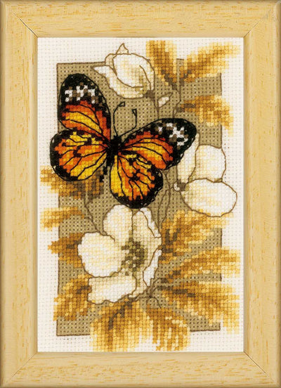 Vervaco Cross Stitch Kit - Butterfly on Flowers