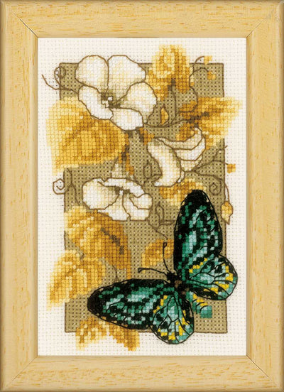 Vervaco Cross Stitch Kit - Butterfly On Flowers