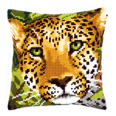 Leopard Cushion Front Cross Stitch Kit Vervaco