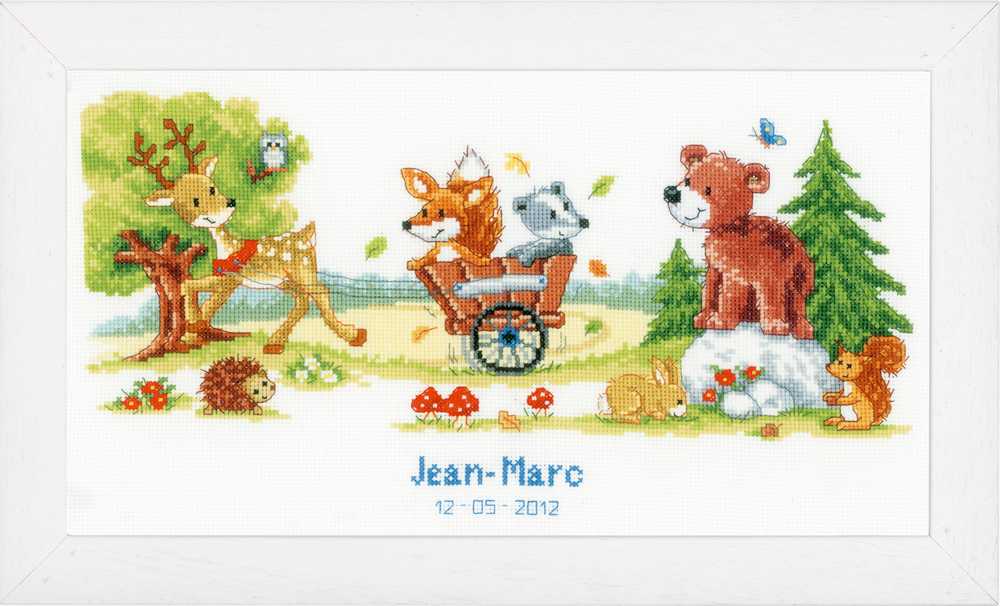 Animal Fun Birth Sampler Cross Stitch Vervaco