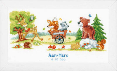 Animal Fun Birth Sampler Cross Stitch Vervaco